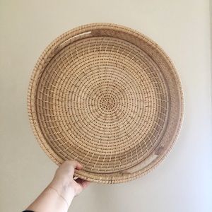 Boho Style Natural Hand Woven Rattan Serving Tray
